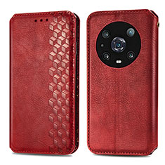 Leather Case Stands Flip Cover Holder S01D for Huawei Honor Magic4 Pro 5G Red