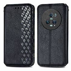 Leather Case Stands Flip Cover Holder S01D for Huawei Honor Magic5 Pro 5G Black