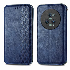 Leather Case Stands Flip Cover Holder S01D for Huawei Honor Magic5 Pro 5G Blue