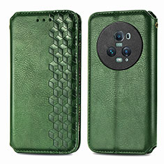 Leather Case Stands Flip Cover Holder S01D for Huawei Honor Magic5 Pro 5G Green