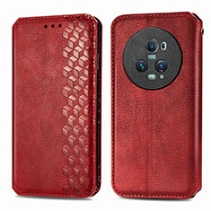 Leather Case Stands Flip Cover Holder S01D for Huawei Honor Magic5 Pro 5G Red