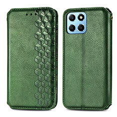 Leather Case Stands Flip Cover Holder S01D for Huawei Honor X6 5G Green