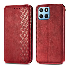 Leather Case Stands Flip Cover Holder S01D for Huawei Honor X6 5G Red