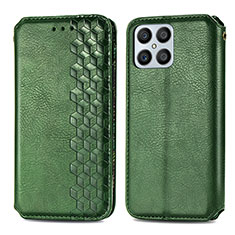 Leather Case Stands Flip Cover Holder S01D for Huawei Honor X8 4G Green