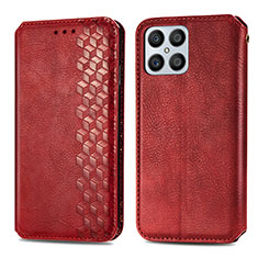 Leather Case Stands Flip Cover Holder S01D for Huawei Honor X8 4G Red