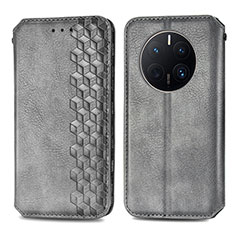 Leather Case Stands Flip Cover Holder S01D for Huawei Mate 50 Pro Gray