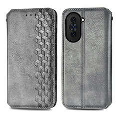 Leather Case Stands Flip Cover Holder S01D for Huawei Nova 10 Gray