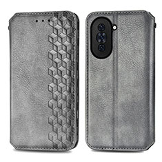 Leather Case Stands Flip Cover Holder S01D for Huawei Nova 10 Pro Gray