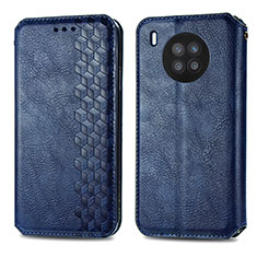 Leather Case Stands Flip Cover Holder S01D for Huawei Nova 8i Blue