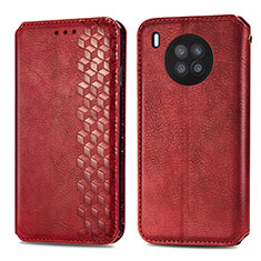 Leather Case Stands Flip Cover Holder S01D for Huawei Nova 8i Red