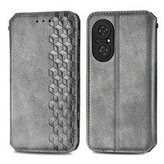 Leather Case Stands Flip Cover Holder S01D for Huawei Nova 9 SE Gray