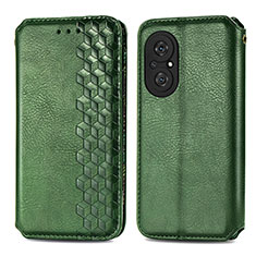 Leather Case Stands Flip Cover Holder S01D for Huawei Nova 9 SE Green