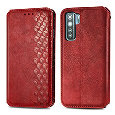 Leather Case Stands Flip Cover Holder S01D for Huawei P40 Lite 5G Red