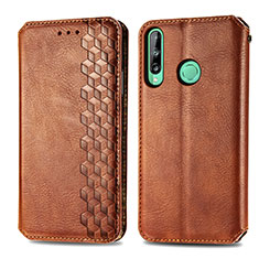 Leather Case Stands Flip Cover Holder S01D for Huawei Y7p Brown
