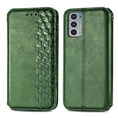 Leather Case Stands Flip Cover Holder S01D for Motorola Moto Edge 20 5G Green