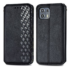 Leather Case Stands Flip Cover Holder S01D for Motorola Moto Edge 20 Lite 5G Black