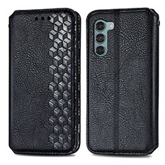 Leather Case Stands Flip Cover Holder S01D for Motorola Moto Edge S30 5G Black