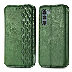 Leather Case Stands Flip Cover Holder S01D for Motorola Moto Edge S30 5G Green