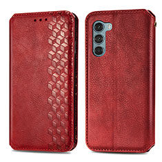Leather Case Stands Flip Cover Holder S01D for Motorola Moto Edge S30 5G Red