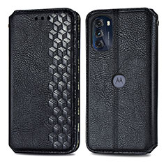 Leather Case Stands Flip Cover Holder S01D for Motorola Moto G 5G (2022) Black