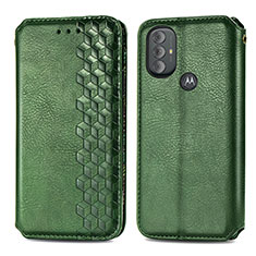 Leather Case Stands Flip Cover Holder S01D for Motorola Moto G Power (2022) Green