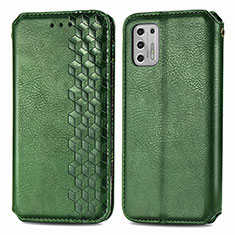 Leather Case Stands Flip Cover Holder S01D for Motorola Moto G Stylus (2021) Green