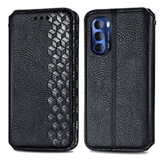 Leather Case Stands Flip Cover Holder S01D for Motorola Moto G Stylus (2022) 4G Black