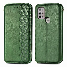 Leather Case Stands Flip Cover Holder S01D for Motorola Moto G10 Green