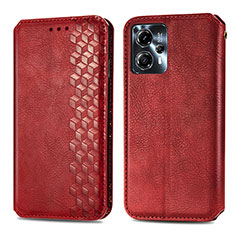 Leather Case Stands Flip Cover Holder S01D for Motorola Moto G23 Red