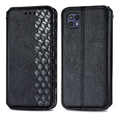 Leather Case Stands Flip Cover Holder S01D for Motorola Moto G50 5G Black