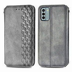 Leather Case Stands Flip Cover Holder S01D for Nokia G22 Gray