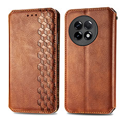 Leather Case Stands Flip Cover Holder S01D for OnePlus 11R 5G Brown