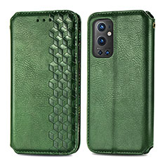 Leather Case Stands Flip Cover Holder S01D for OnePlus 9 Pro 5G Green