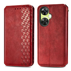 Leather Case Stands Flip Cover Holder S01D for OnePlus Nord CE 3 5G Red