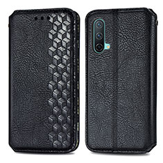 Leather Case Stands Flip Cover Holder S01D for OnePlus Nord CE 5G Black