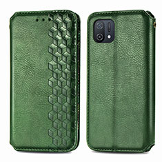 Leather Case Stands Flip Cover Holder S01D for Oppo A16e Green