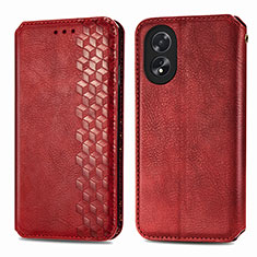 Leather Case Stands Flip Cover Holder S01D for Oppo A38 Red