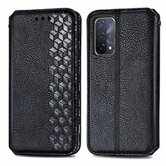 Leather Case Stands Flip Cover Holder S01D for Oppo A93 5G Black