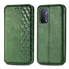 Leather Case Stands Flip Cover Holder S01D for Oppo A93 5G Green