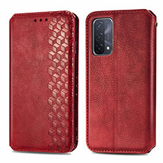 Leather Case Stands Flip Cover Holder S01D for Oppo A93 5G Red