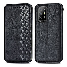 Leather Case Stands Flip Cover Holder S01D for Oppo A94 5G Black