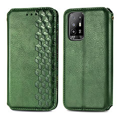 Leather Case Stands Flip Cover Holder S01D for Oppo A94 5G Green