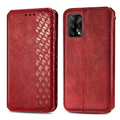 Leather Case Stands Flip Cover Holder S01D for Oppo F19 Red