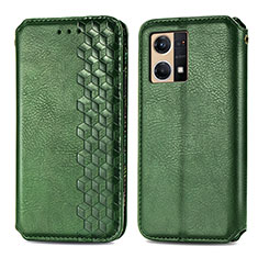 Leather Case Stands Flip Cover Holder S01D for Oppo F21 Pro 4G Green