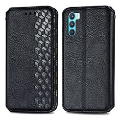 Leather Case Stands Flip Cover Holder S01D for Oppo K9 Pro 5G Black