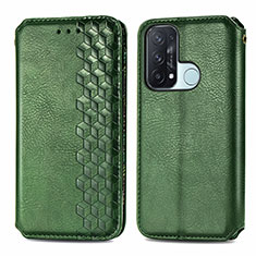 Leather Case Stands Flip Cover Holder S01D for Oppo Reno5 A Green