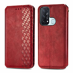 Leather Case Stands Flip Cover Holder S01D for Oppo Reno5 A Red