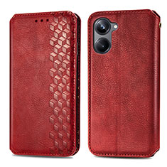 Leather Case Stands Flip Cover Holder S01D for Realme 10 Pro 5G Red