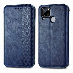 Leather Case Stands Flip Cover Holder S01D for Realme 7i RMX2193 Blue