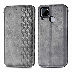 Leather Case Stands Flip Cover Holder S01D for Realme 7i RMX2193 Gray